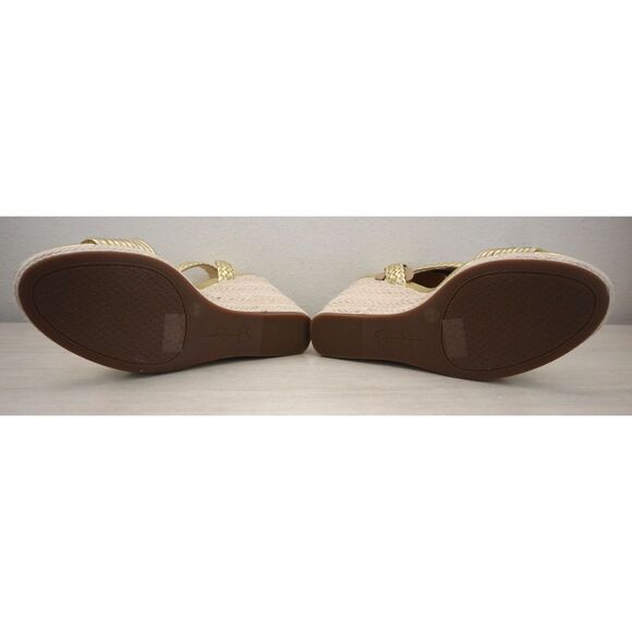 Jessica Simpson WMN Sz 9M Gold Talise Knotted Strappy Platform Wedge Sandals - Picture 4 of 16